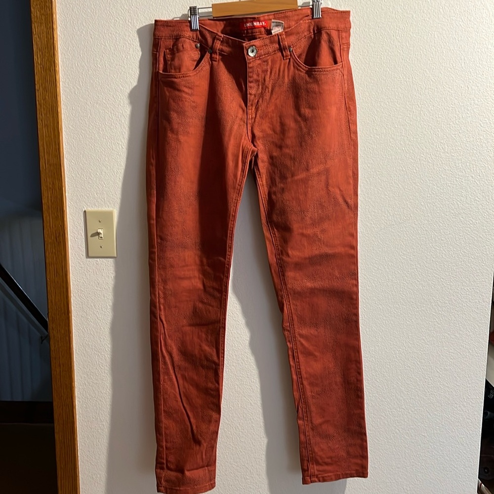 Cool reptile print red hot denim by Union Bay